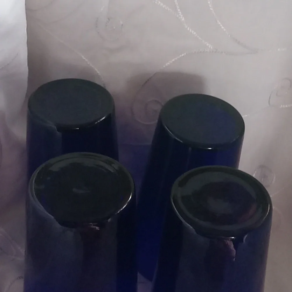 4 Vintage Cobalt Blue Metropolitan Flared Drinking Glasses